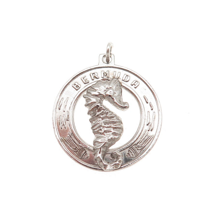 BREADNER CO. 925 Sterling Silver Vintage Bermuda Seahorse Charm Pendant