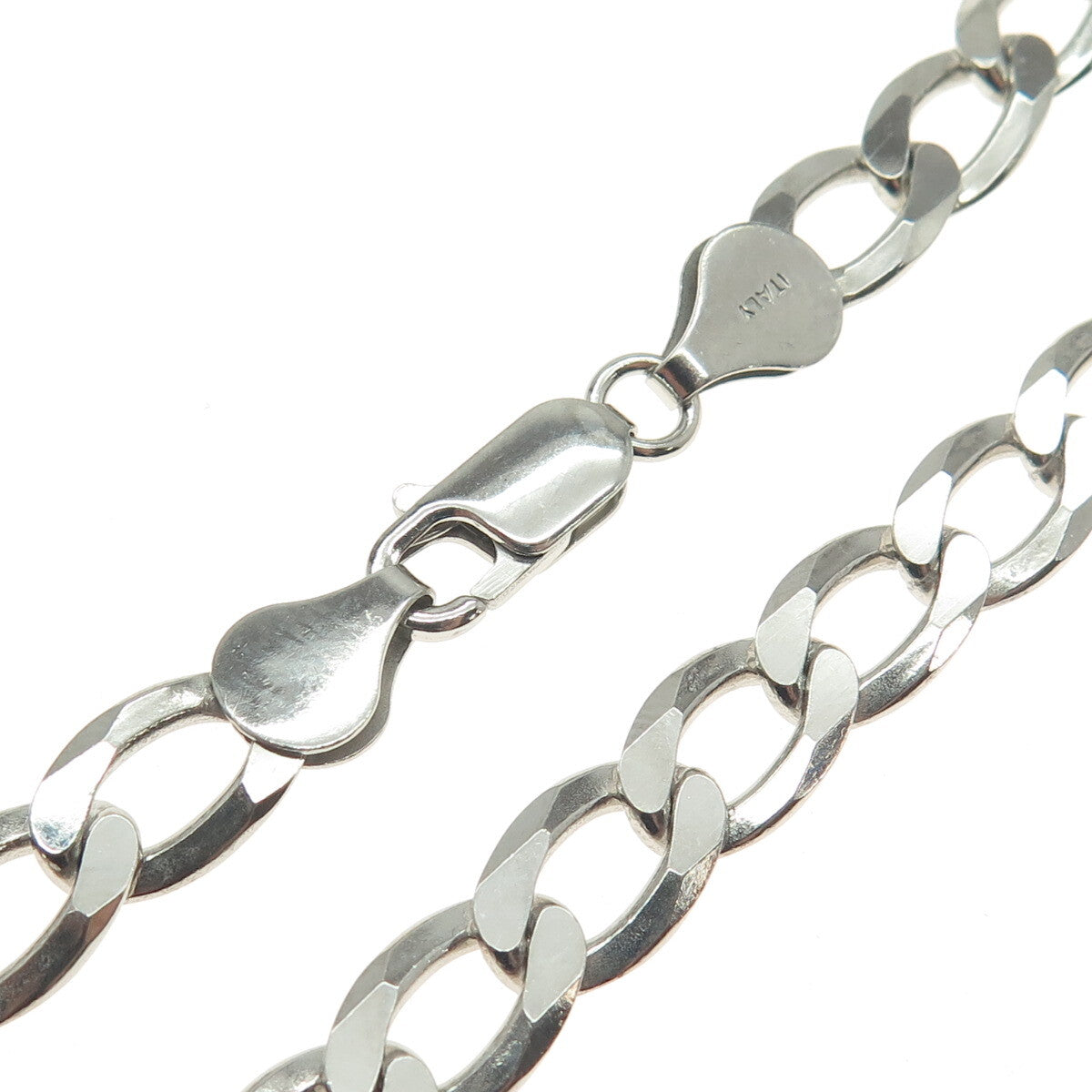 P. LUX 925 Sterling Silver Italy Curb Link Bracelet 8"