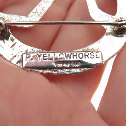 Patrick Yellowhorse Navajo Old Pawn 925 Sterling Vintage Kachina Doll Pin Brooch