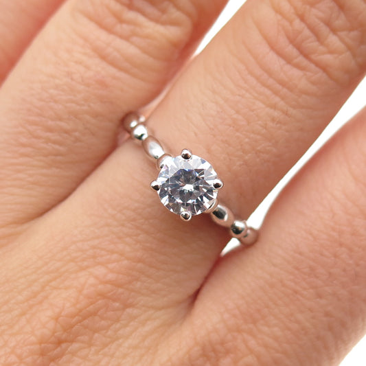 925 Sterling Silver Round-Cut C Z Engagement Ring Size 8.25