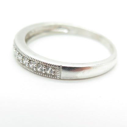 925 Sterling Silver Round-Cut Shaped C Z Ring Size 8