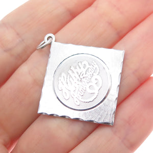 925 Sterling Silver Vintage Happy Anniversary Charm Pendant
