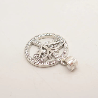 925 Sterling Silver C Z Tree of Life Pendant