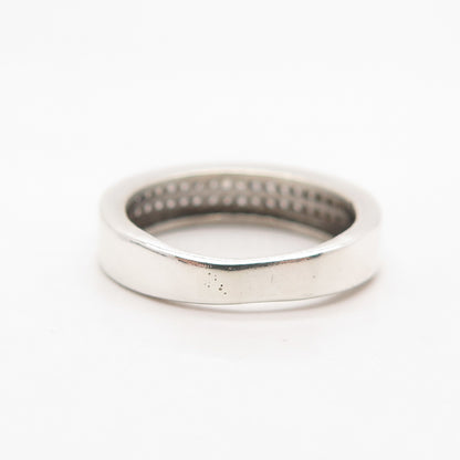 925 Sterling Silver Pave C Z Ring Size 6