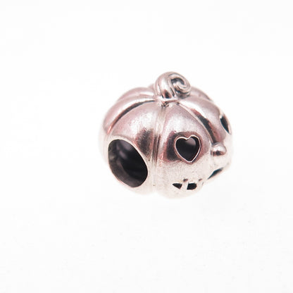 Pandora 925 Sterling Silver Halloween Pumpkin Slide Bead Charm
