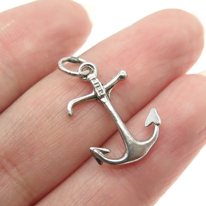 925 Sterling Silver Vintage Anchor 3D Pendant