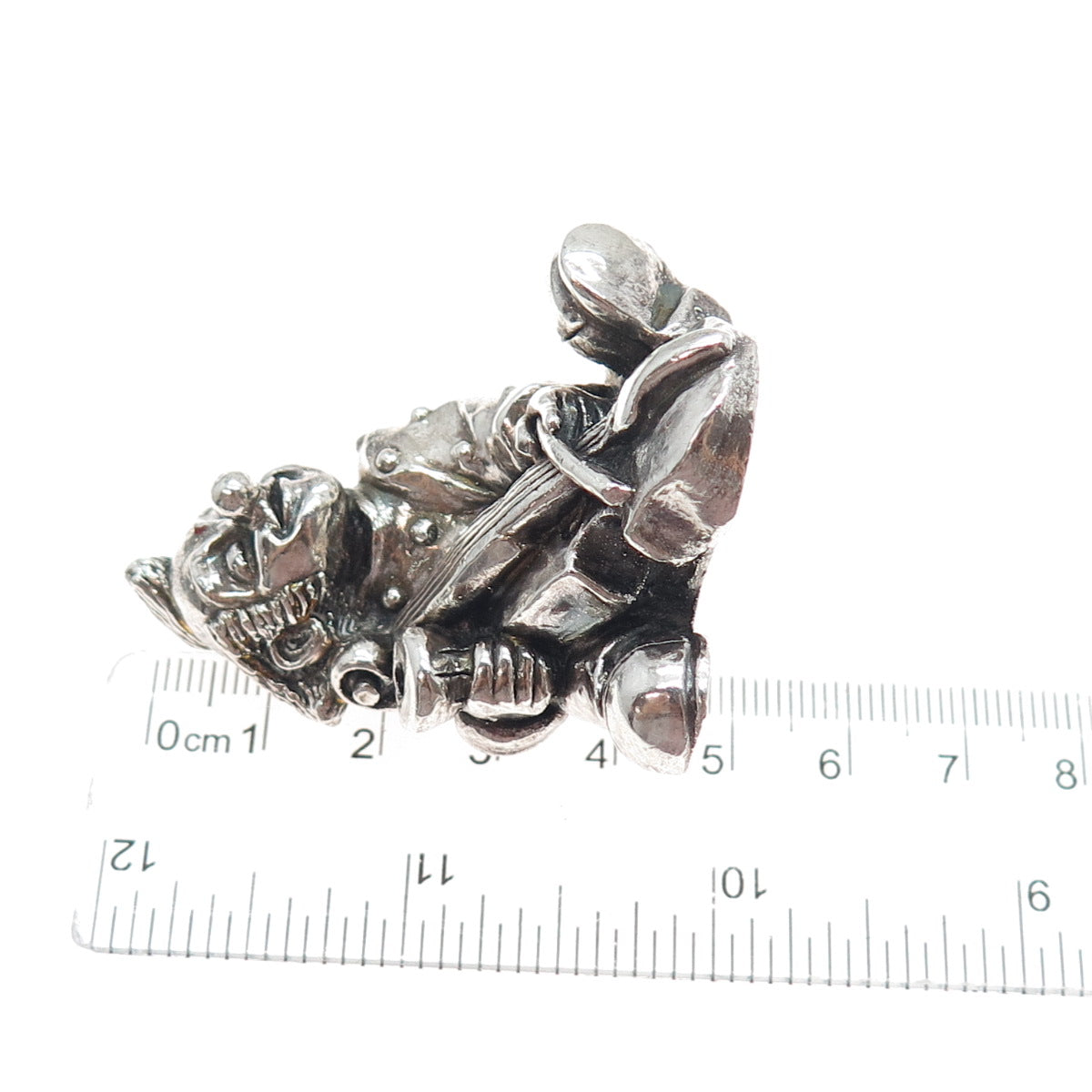 ALESSANDRO MAGRINO 925 Sterling Silver Vintage Pagliacci Clown & Cello Figurine