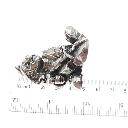 ALESSANDRO MAGRINO 925 Sterling Silver Vintage Pagliacci Clown & Cello Figurine