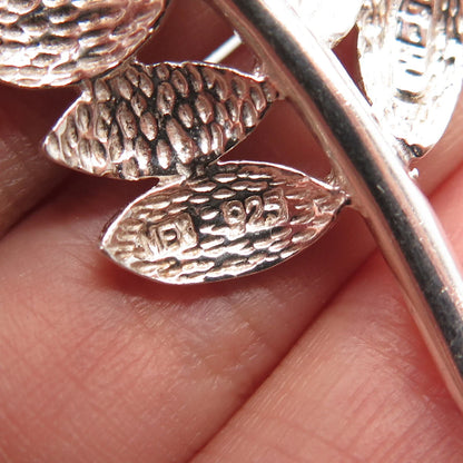925 Sterling Silver Vintage Mexico Leaf Pin Brooch