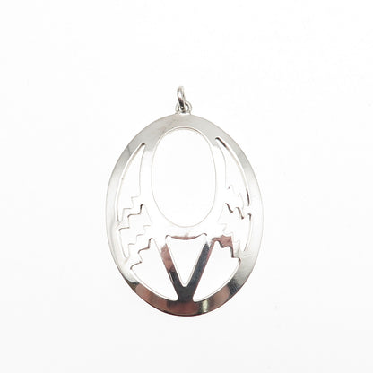 925 Sterling Silver Vintage Modernist Crescent Pendant