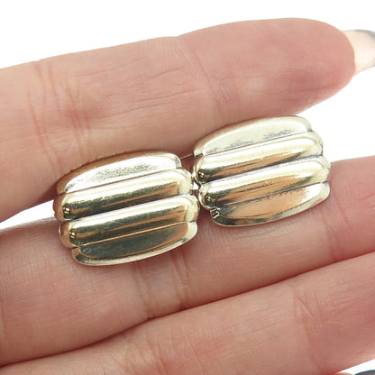 LAURIN 835 Silver & Gold-Front Antique Art Deco Germany Ribbed Cufflinks