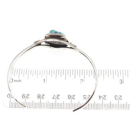 Ed Kee Navajo Old Pawn 925 Sterling Vintage Turquoise Adjustable Bracelet 6.25"