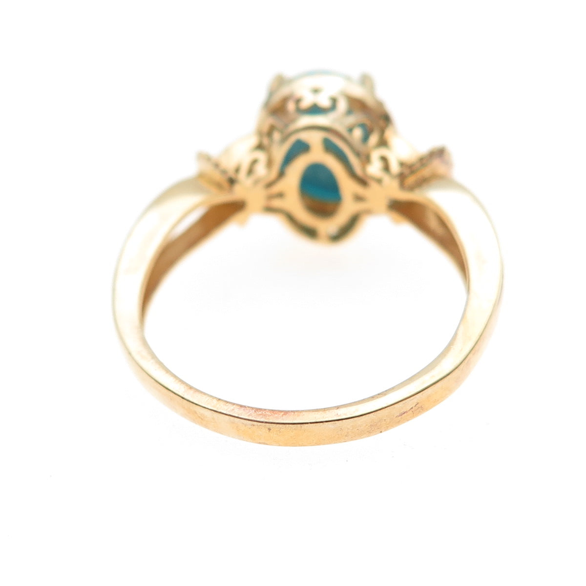 Chuck Clemency 925 Sterling Silver Gold Plated Real Turquoise Ring Size 8