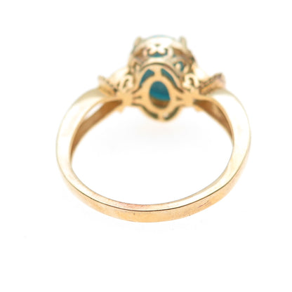 Chuck Clemency 925 Sterling Silver Gold Plated Real Turquoise Ring Size 8