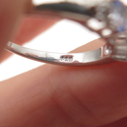 Chuck Clemency 925 Sterling Silver Real Oval-Cut Tanzanite Ring Size 7
