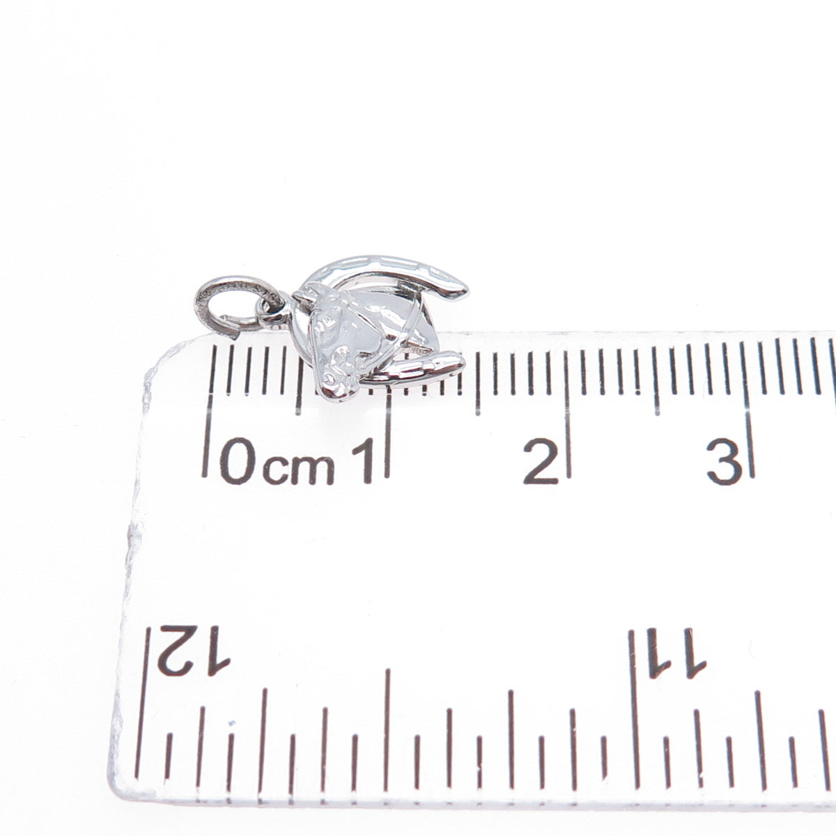 J.M. FISHER 925 Sterling Silver Vintage Horse Shoe Club Mini Charm Pendant