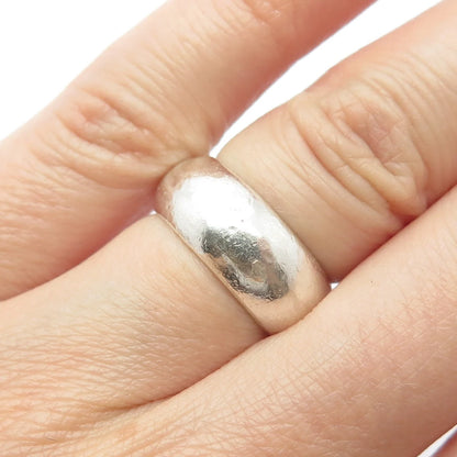 925 Sterling Silver Vintage Mexico Wedding Classic Band Ring Size 5.25
