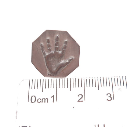 By Lee 925 Sterling Silver Vintage Peter the Great Handprint Tie Tack Lapel Pin