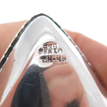 925 Sterling Silver Vintage Mexico Real Black Onyx Heart Perfume Bottle Pendant