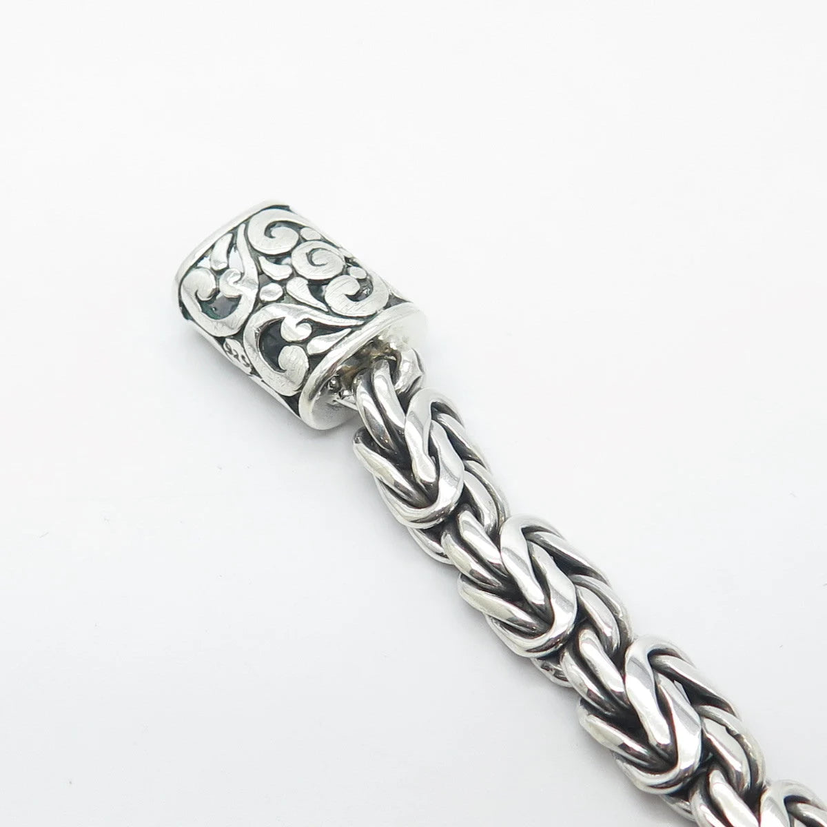925 Sterling Silver Vintage Byzantine Link Bracelet 6"
