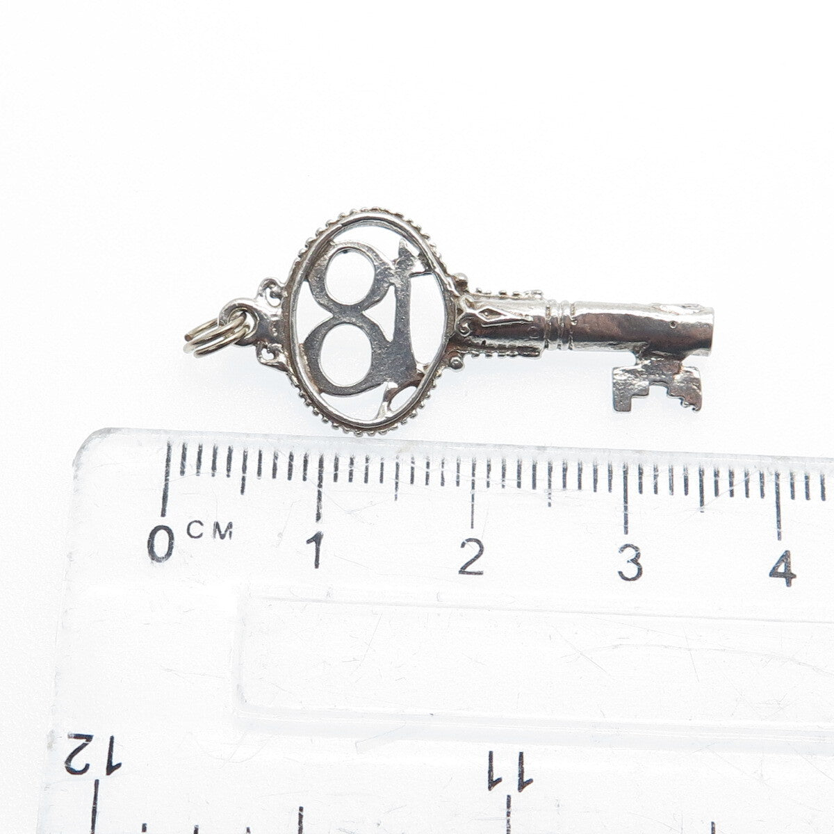 925 Sterling Silver Vintage Key to Heaven Charm Pendant