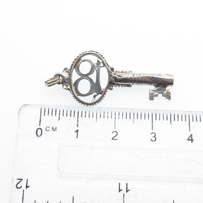 925 Sterling Silver Vintage Key to Heaven Charm Pendant