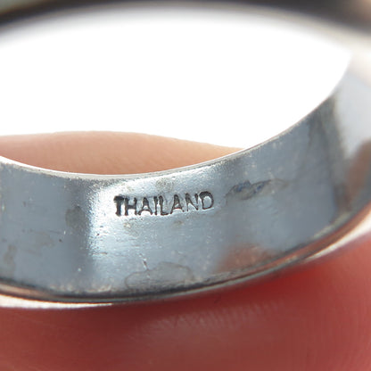 925 Sterling Silver Vintage Modernist Oxidized Band Ring Size 9.25