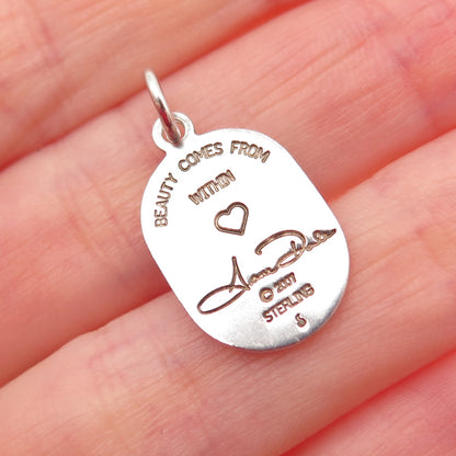 ANNE DALE 925 Sterling Silver Vintage 2007 Beauty Comes From Within Mini Pendant