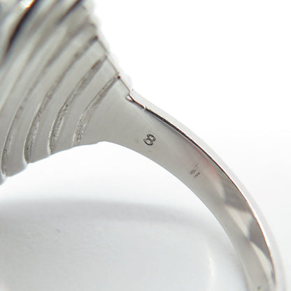 925 Sterling Silver Pave C Z Wings Ring Size 7.75