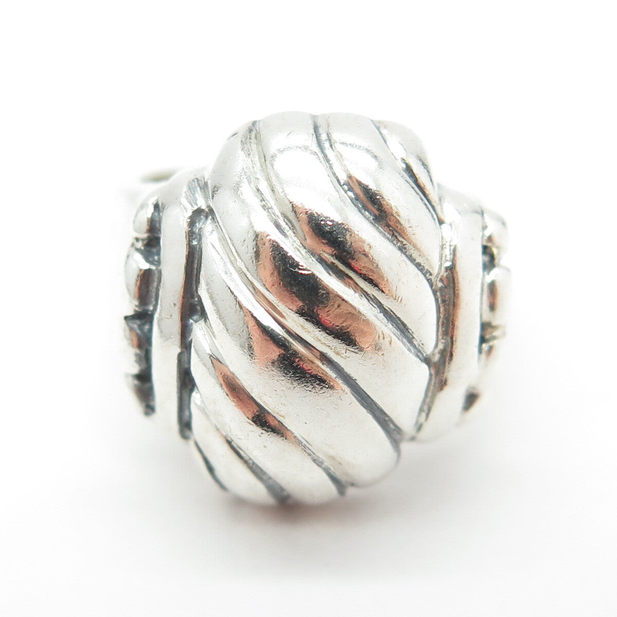 925 Sterling Silver Vintage Modernist Wavy Ring Size 6.75
