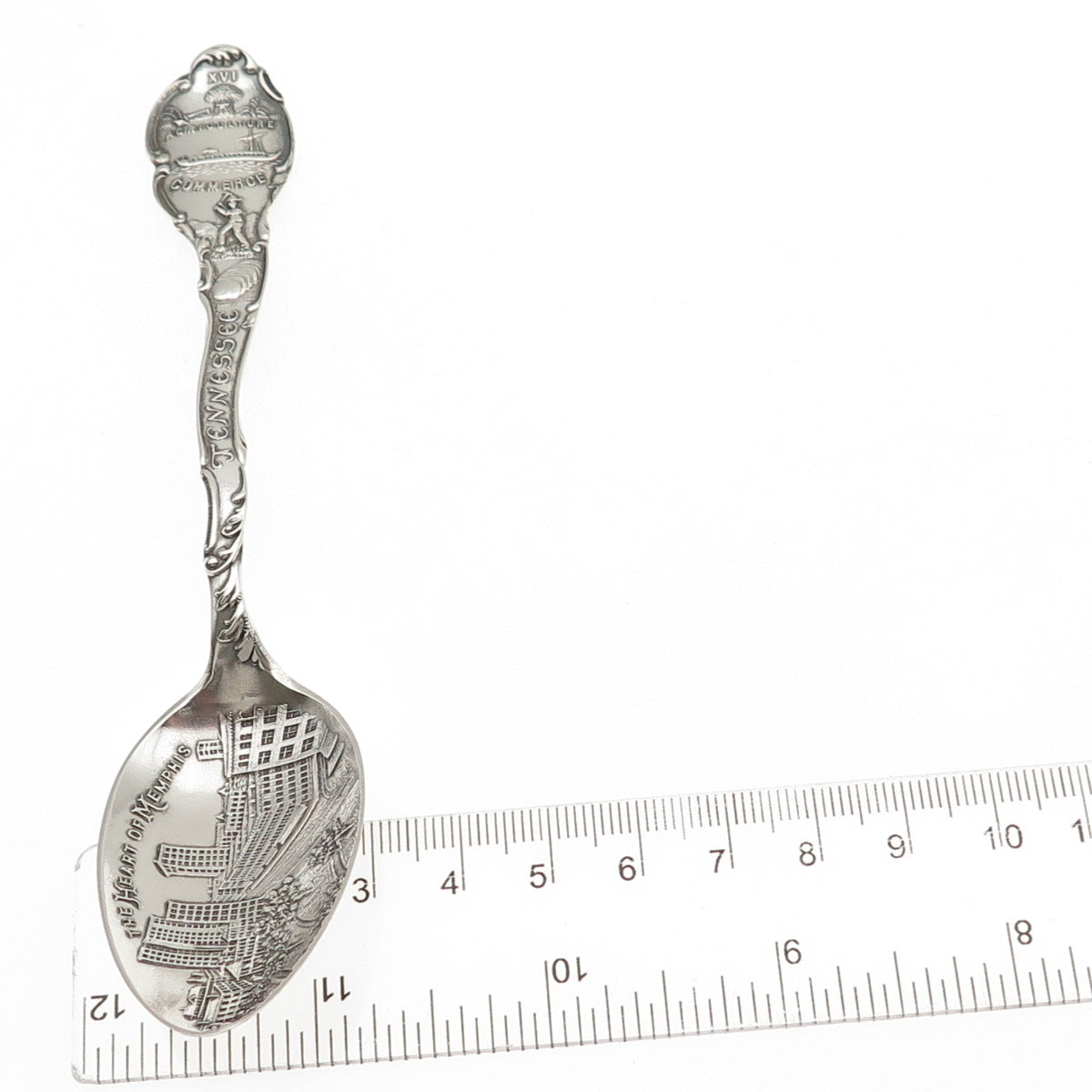 Shepard Sterling Silver Antique Art Deco Heart of Memphis Tennessee Coffee Spoon