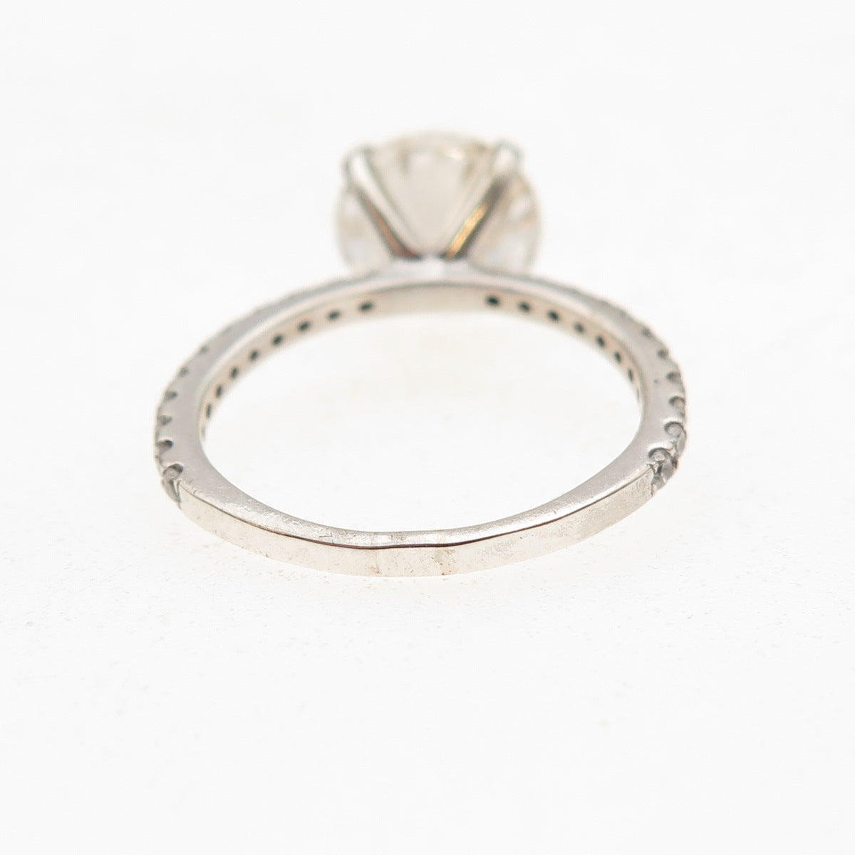 925 Sterling Silver Real Round-Cut Moissanite Engagement Ring Size 5.75
