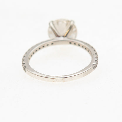 925 Sterling Silver Real Round-Cut Moissanite Engagement Ring Size 5.75