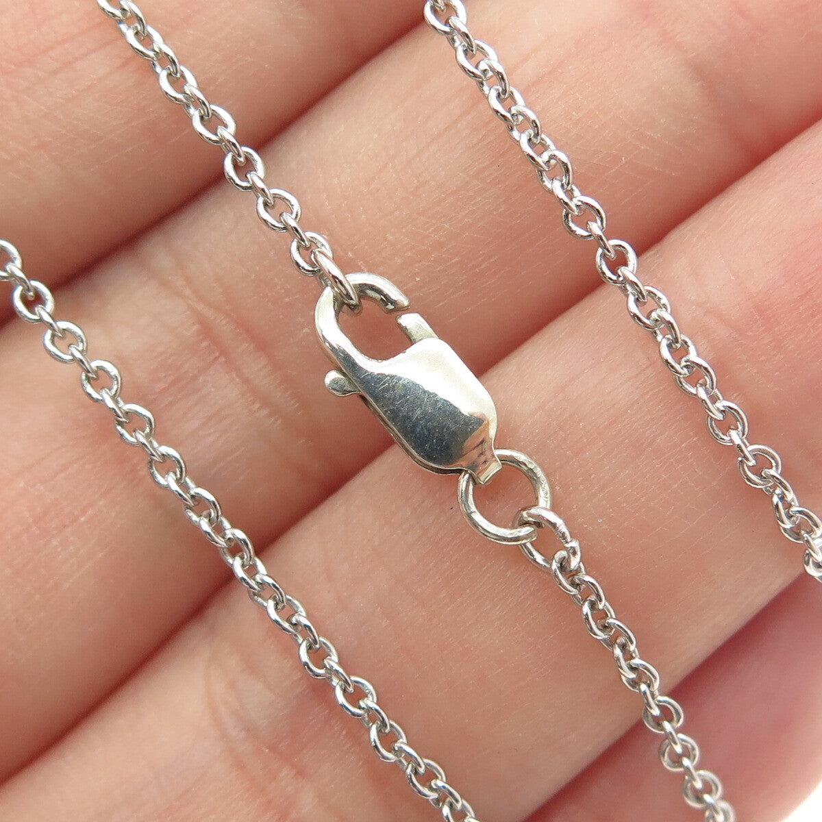 925 Sterling Silver Pear & Round-Cut C Z Chandelier Cable Chain Necklace 15"