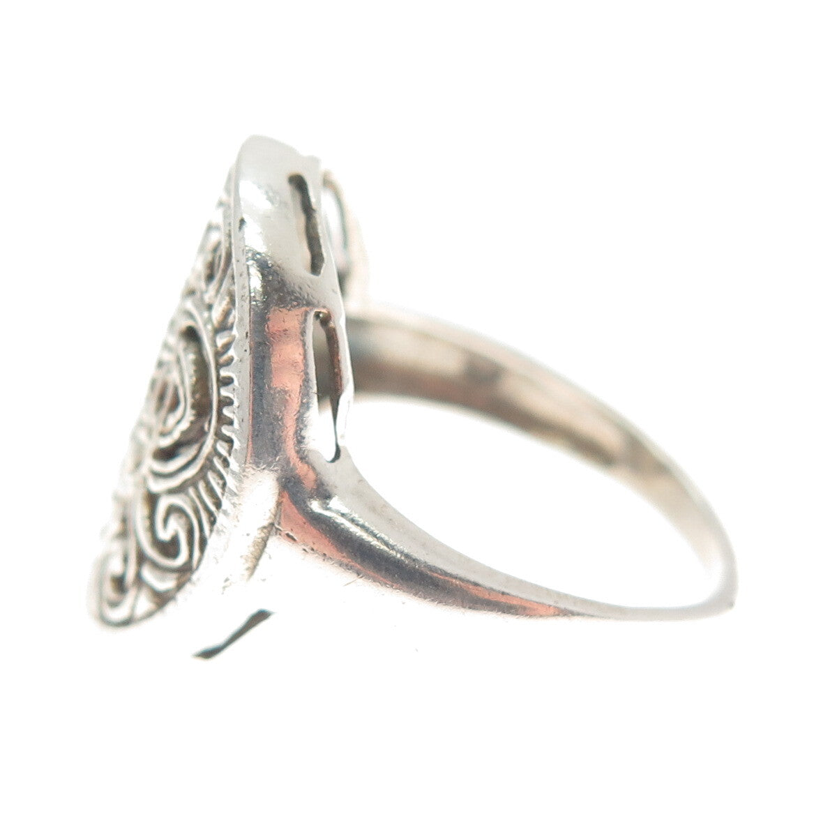 925 Sterling Silver Vintage Celtic Tribal Ring Size 7.75