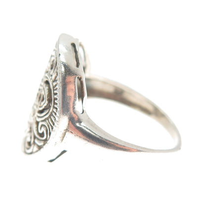 925 Sterling Silver Vintage Celtic Tribal Ring Size 7.75