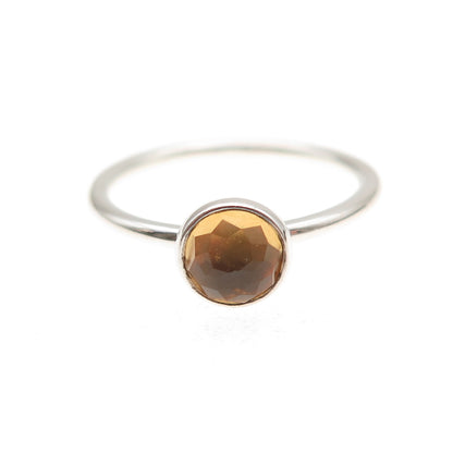 Pandora Sterling Silver Real Citrine November Birthstone Droplet Ring Size 6.75