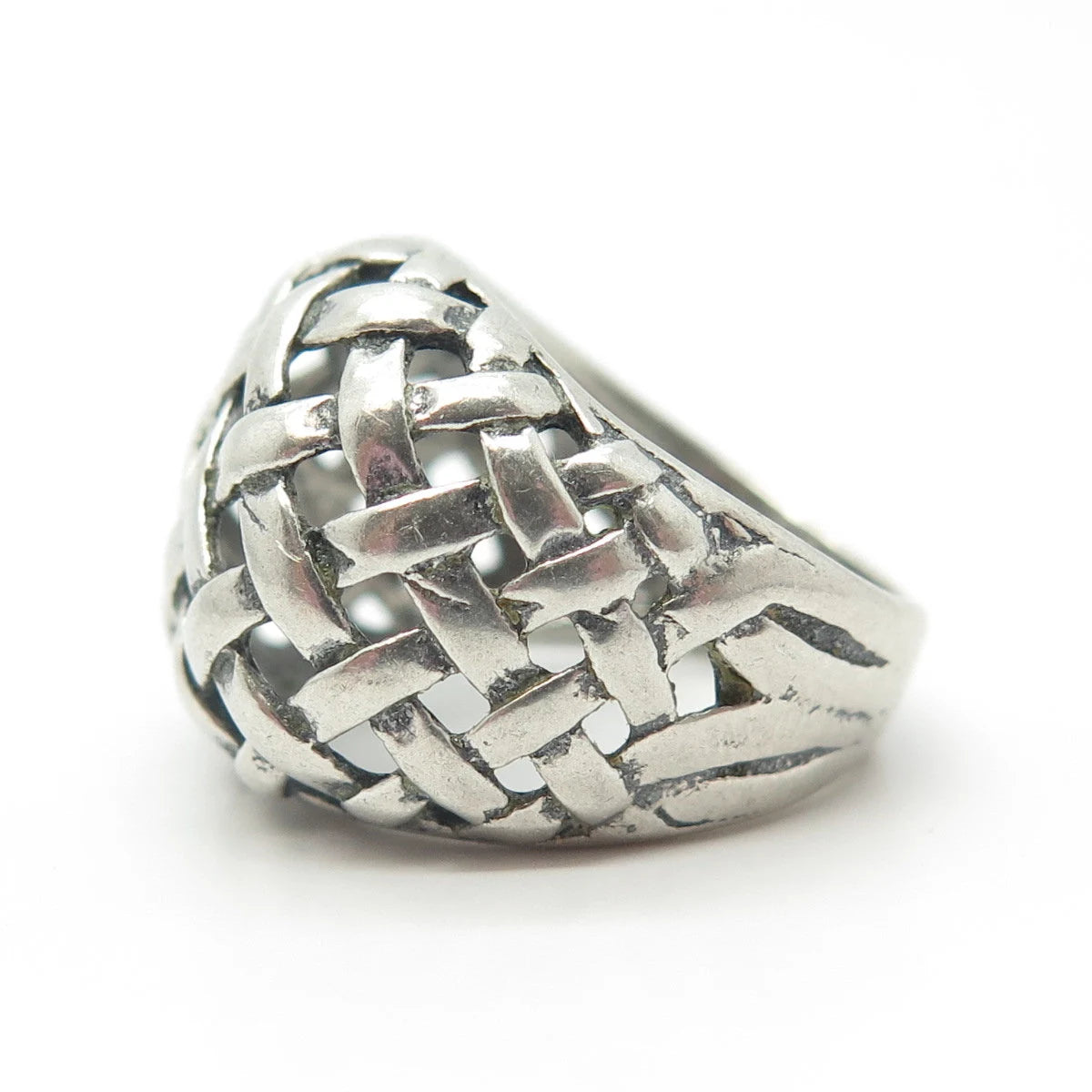 925 Sterling Silver Vintage Pacific Jewelry Wicker Ring Size 6