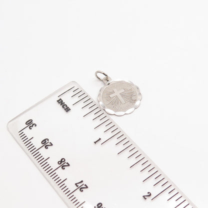 925 Sterling Silver Vintage Jurgens "Confirmation" Cross Charm Pendant