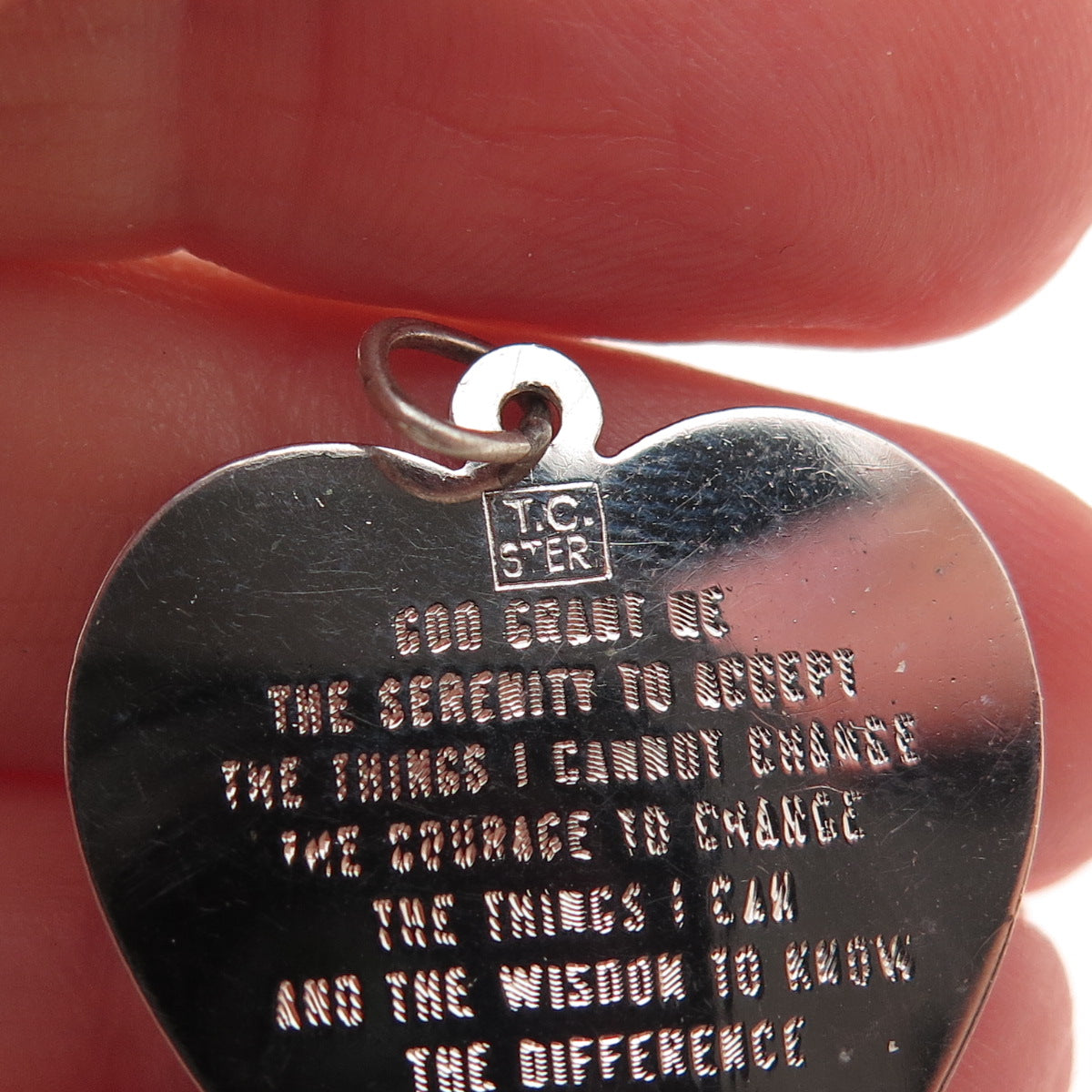 Town & Country 925 Sterling Silver Vintage Prayer Hands Heart Charm Pendant
