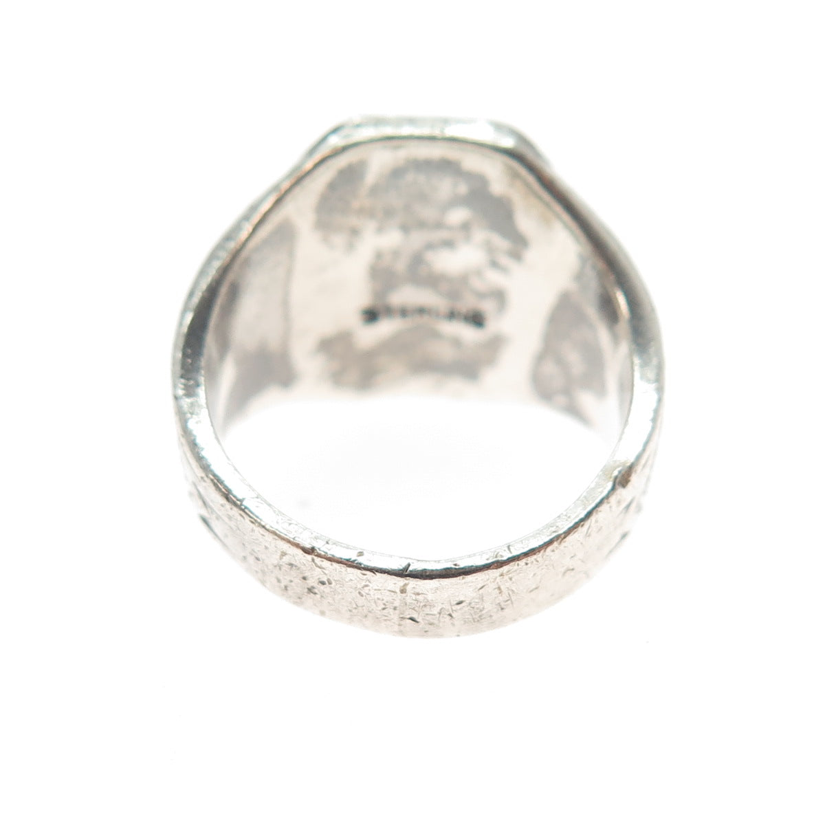 925 Sterling Silver Antique 1948 Enamel St. Louis School Oxidized Ring Size 6