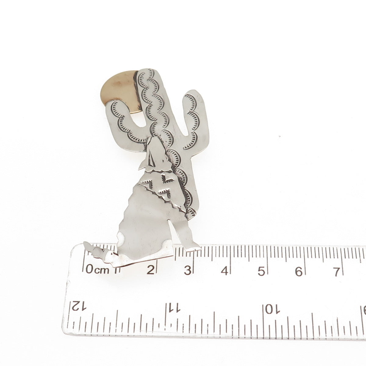 M. Begay Navajo Old Pawn Sterling Silver 2-Tone Vintage Howling Wolf Pin Brooch
