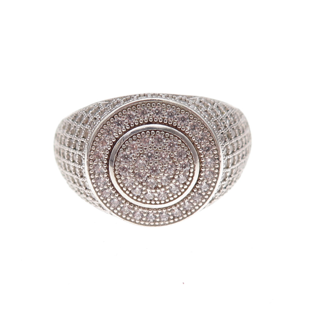 925 Sterling Silver Round-Cut C Z Circle of Life Ring Size 11.25