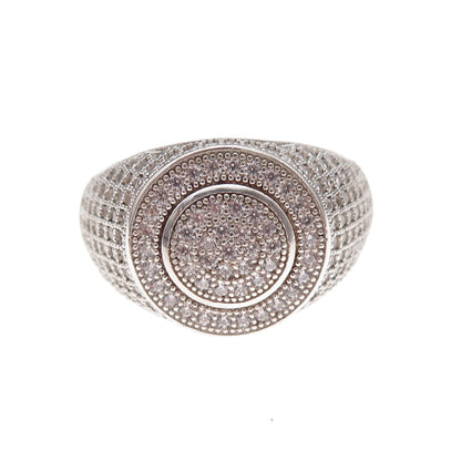 925 Sterling Silver Round-Cut C Z Circle of Life Ring Size 11.25