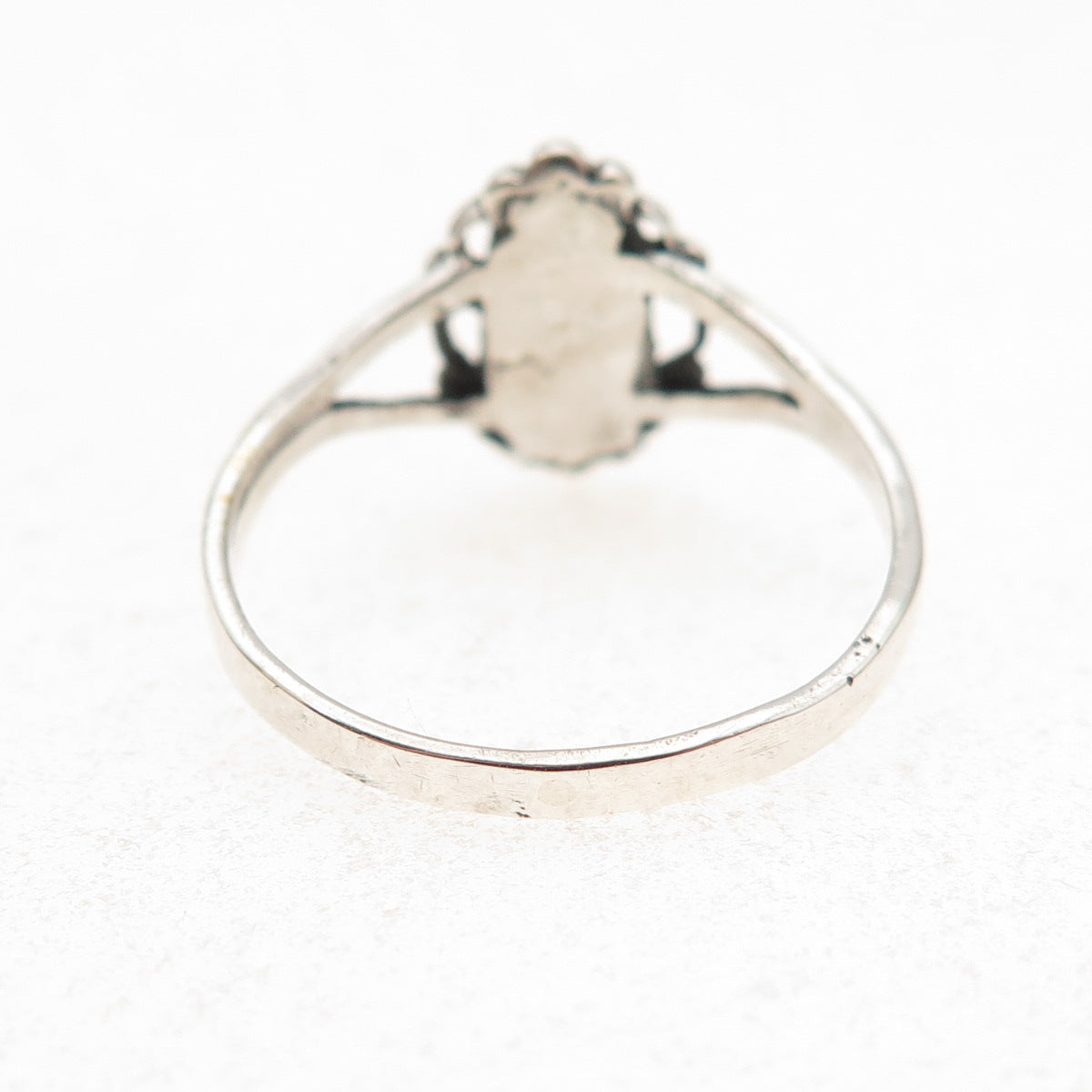 925 Sterling Silver Vintage Real Turquoise Oxidized Ring Size 8
