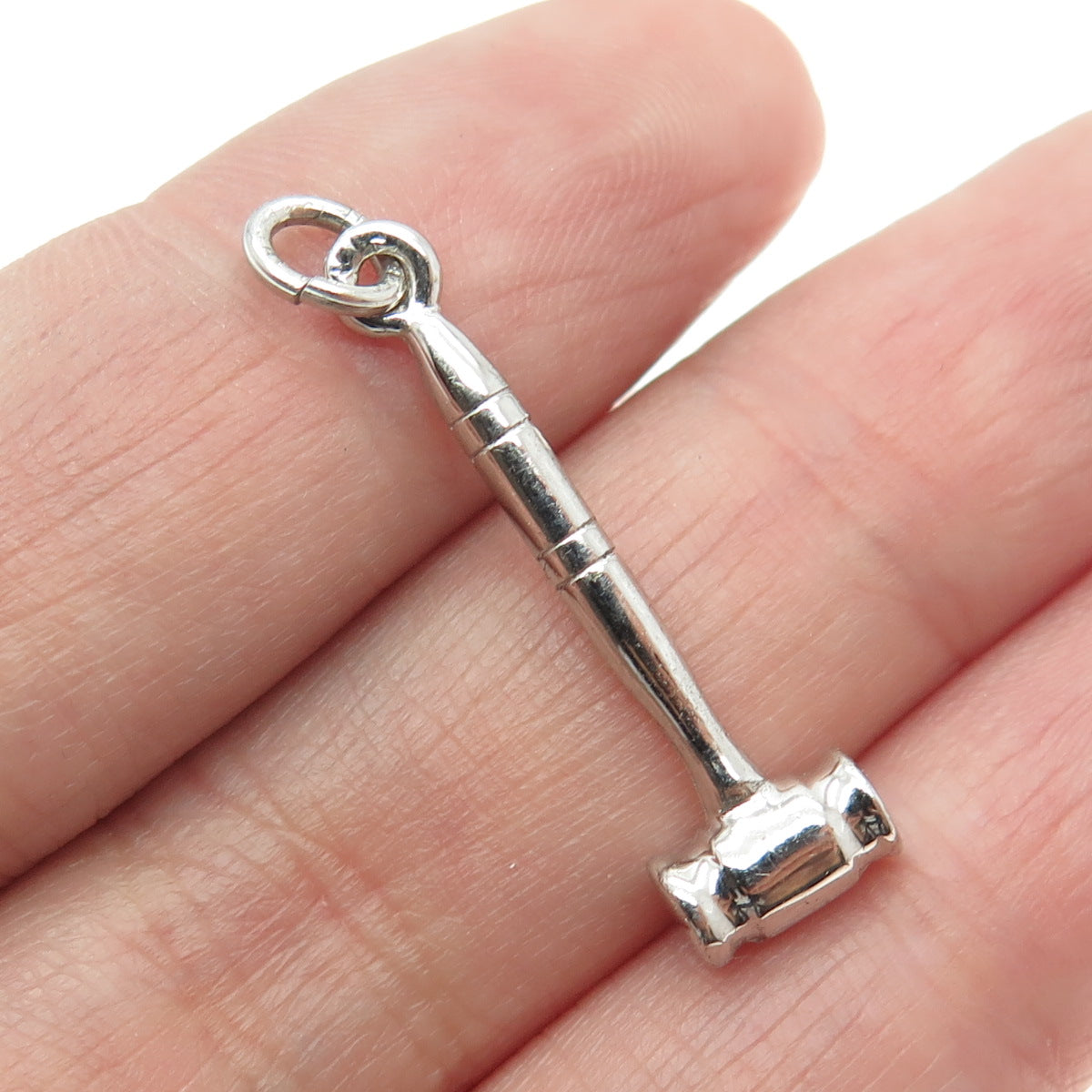 J.M. FISHER 925 Sterling Silver Vintage Gavel Charm Pendant