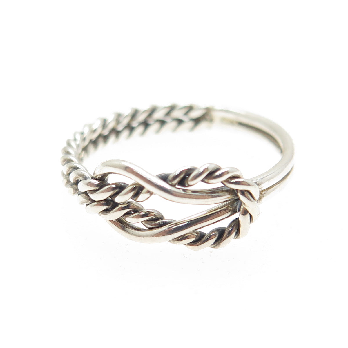 925 Sterling Silver Vintage Mariner Love Knot Ring Size 8.5