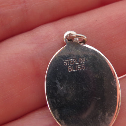 Bliss 925 Sterling Silver Antique Art Deco Saint Daniel Religious Charm Pendant