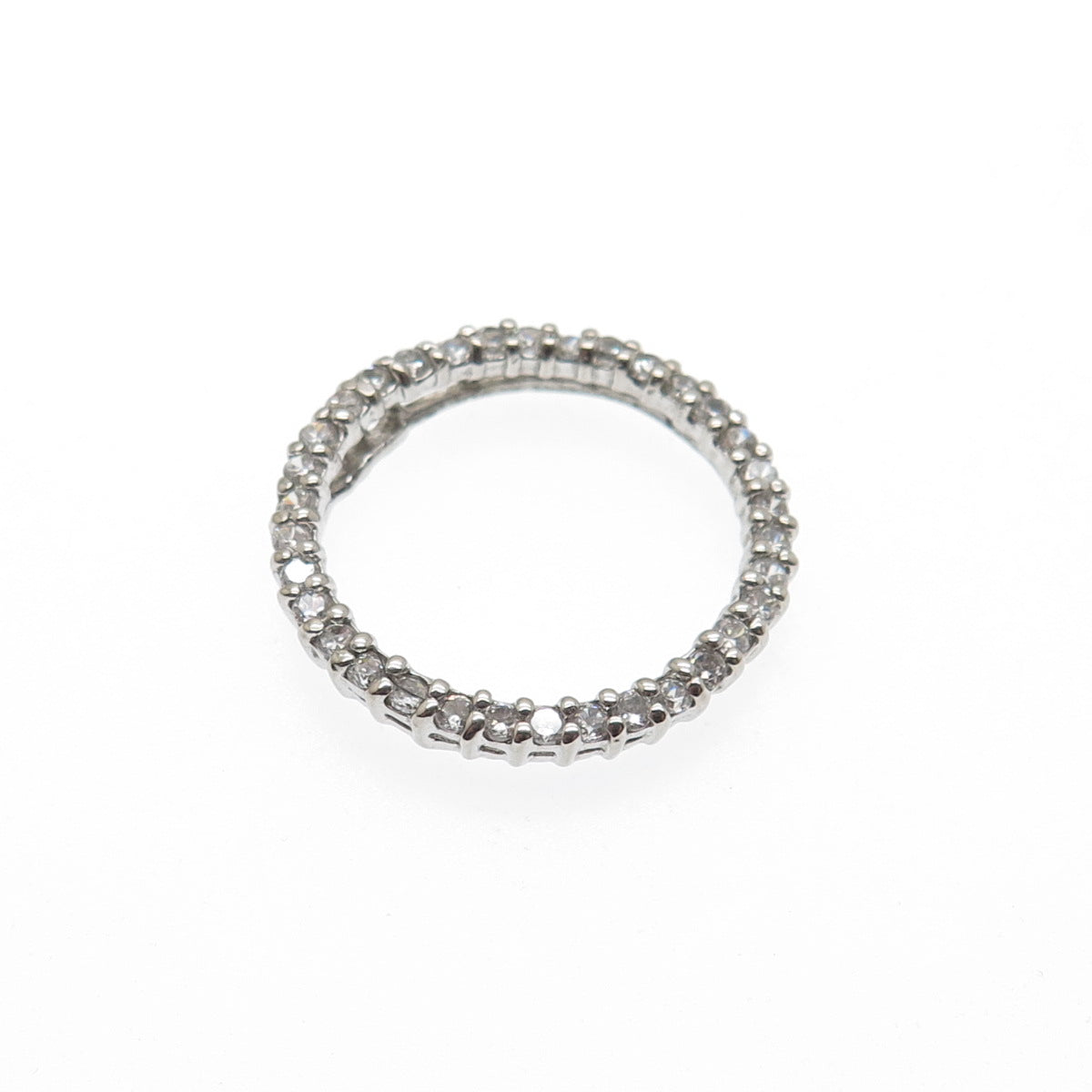 925 Sterling Silver Round-Cut C Z Circle of Life Slide Pendant