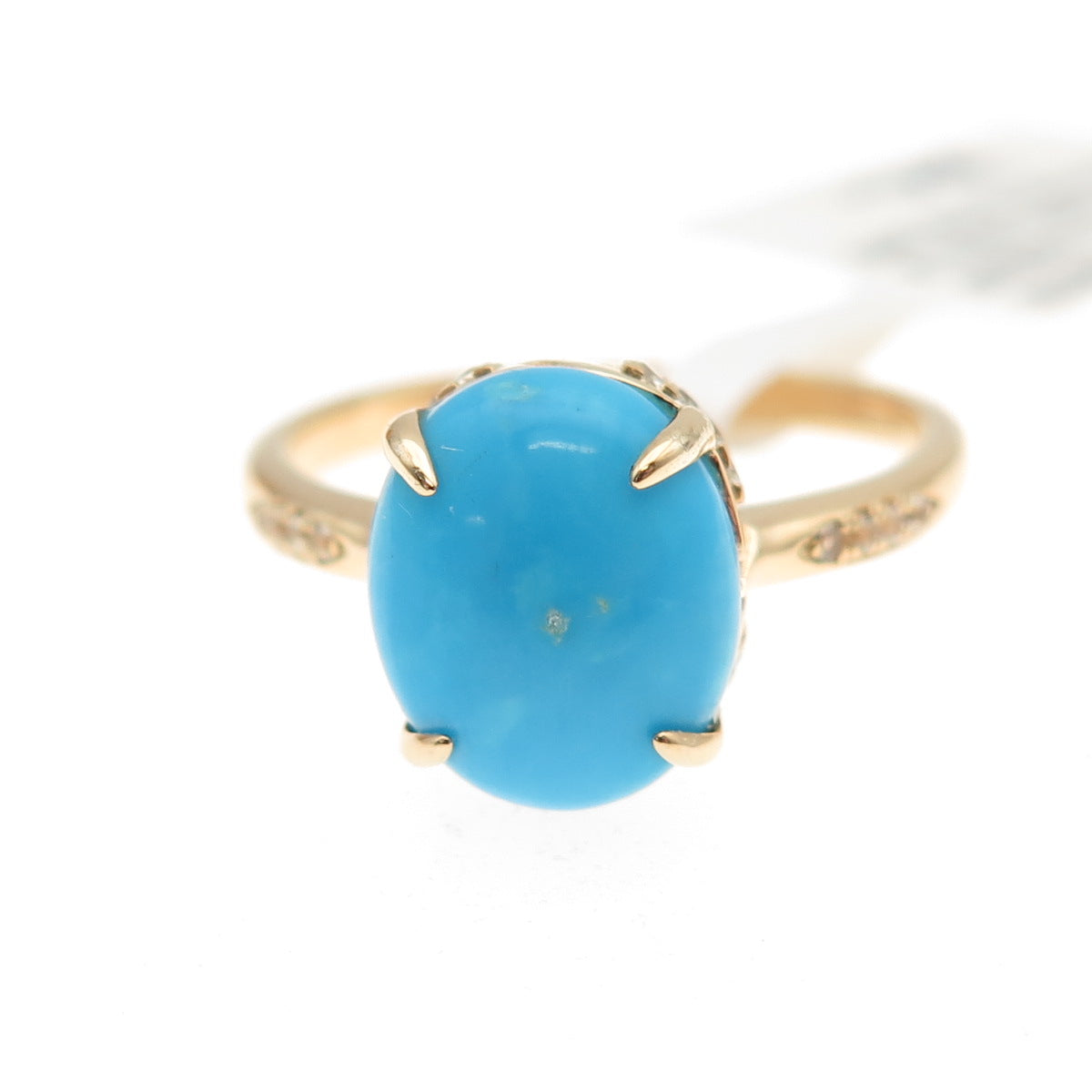 Tehya Oyama Sterling 18K Gold Plated Sleeping Beauty Turquoise Topaz Ring Size 8